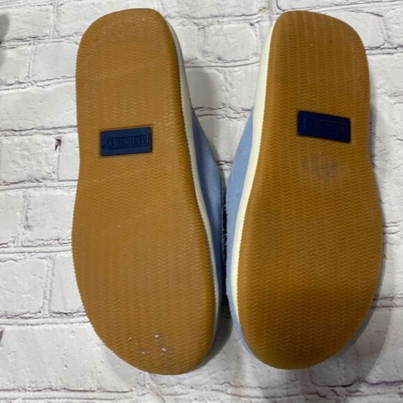 Lands End Leather Slide Mules Blue 6 Wide - Picture 9 of 11